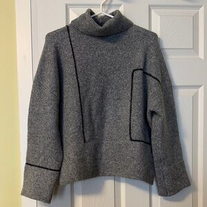 Zara Charcoal Gray Turtleneck Sweater